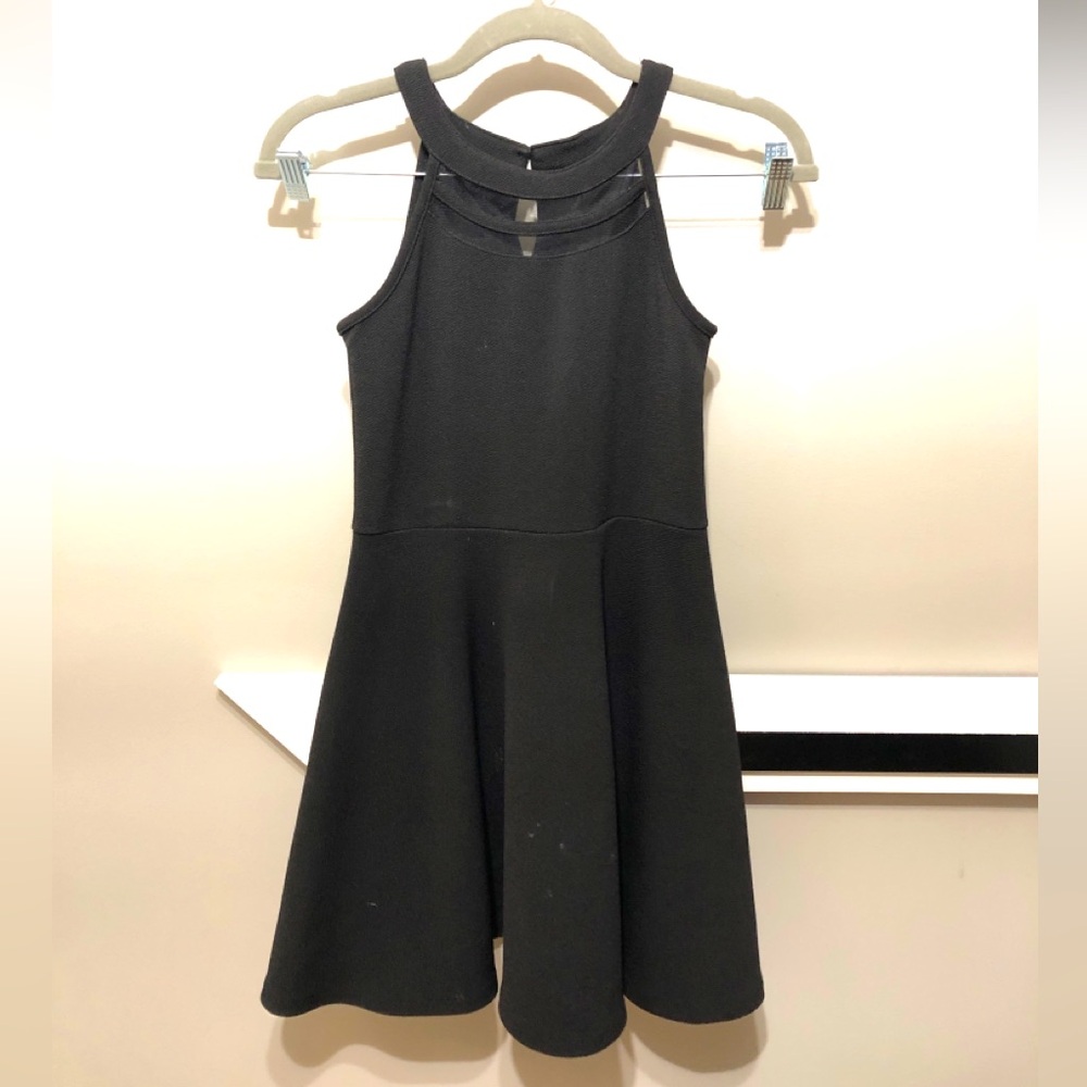 Children’s Place girls black party dress, size 10/12